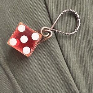 Vtg 70s-80s Paradise Island Casino Resort Red Dice Keychain-Bahamas-Atlantis Now